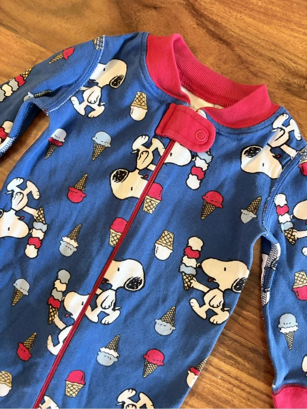 Hanna Andersson Peanuts Snoopy Dog Ice Cream Unisex Zipper 75 cm 12 18 Months